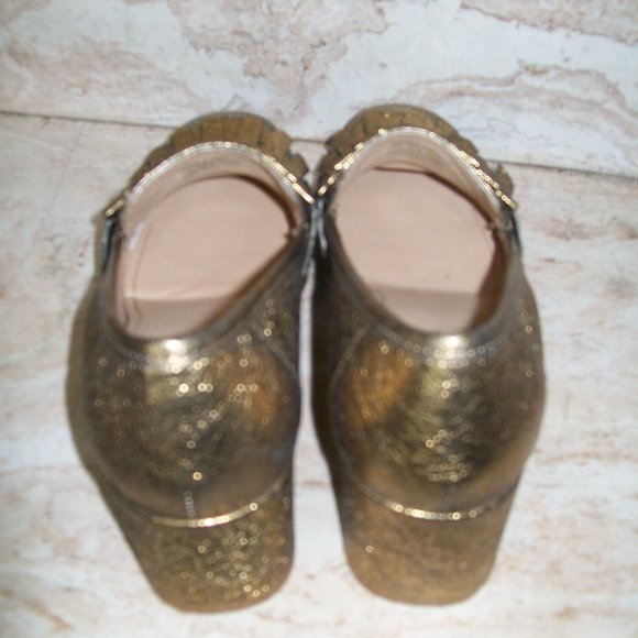 Kenneth Cole New York Women's Macey Kiltie Toe Dress Pump Square Toe Gold 7 1/2 - Picture 6 of 10